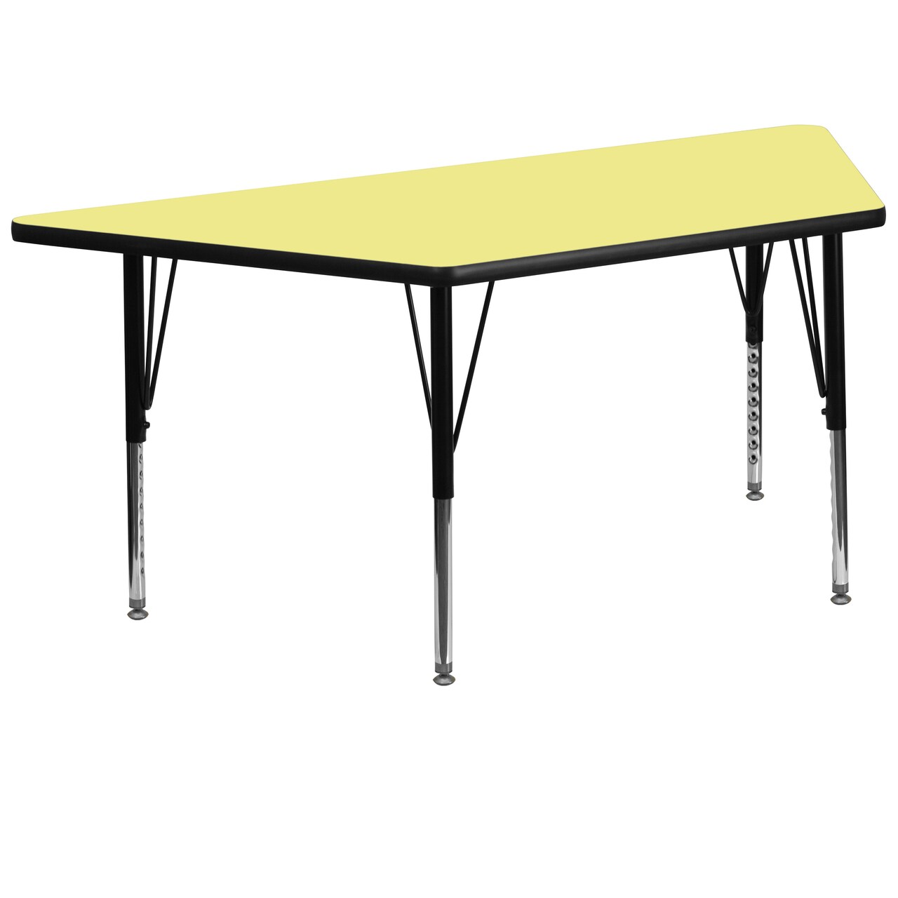 Emma and Oliver 29x57 Trapezoid Laminate Adjustable Preschool Activity Table